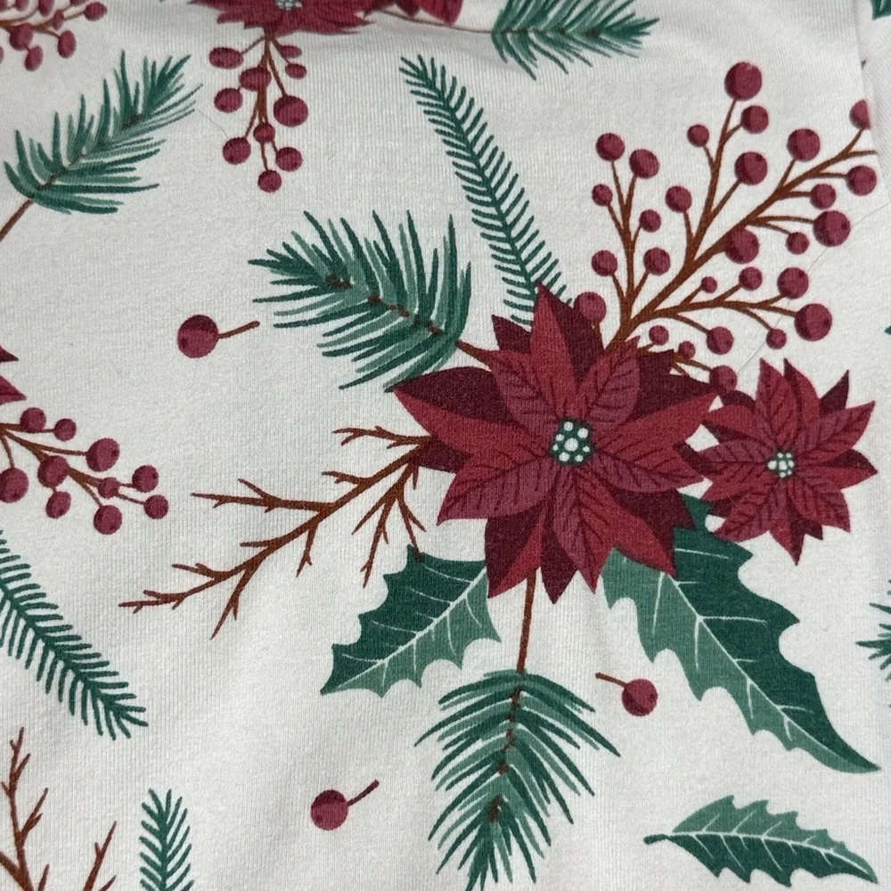 RuffleButts holiday footie pajamas baby girls 12-18 months Christmas poinsettia